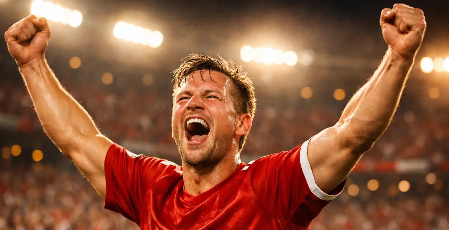 Dansk landsholdsspiller fejrer scoring i landskamp